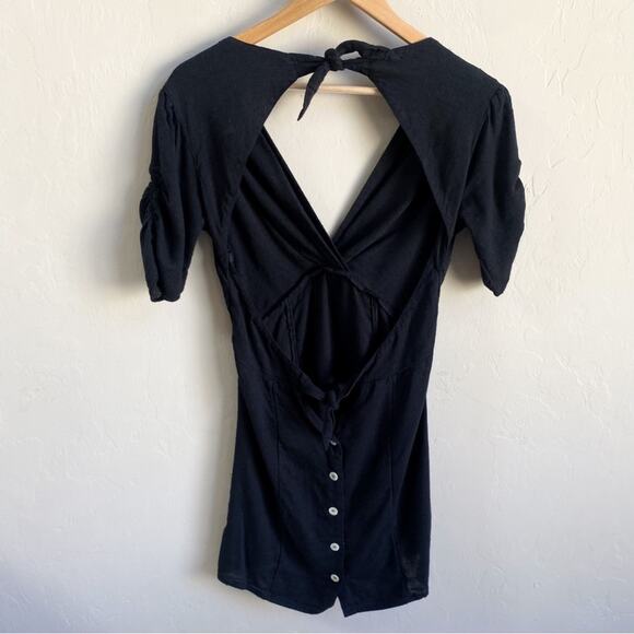 Free People Black Cut Out Mini Dress - Picture 2 of 5